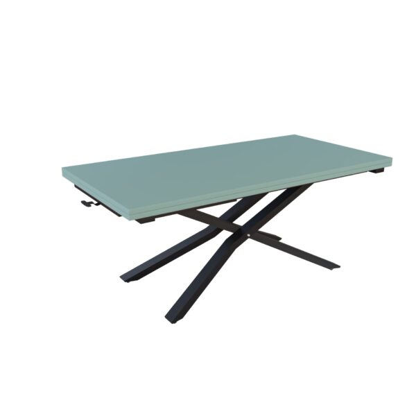Разтегателна маса Соренто с плот МДФ с повдигащ механизъм мат зелен дъск блу