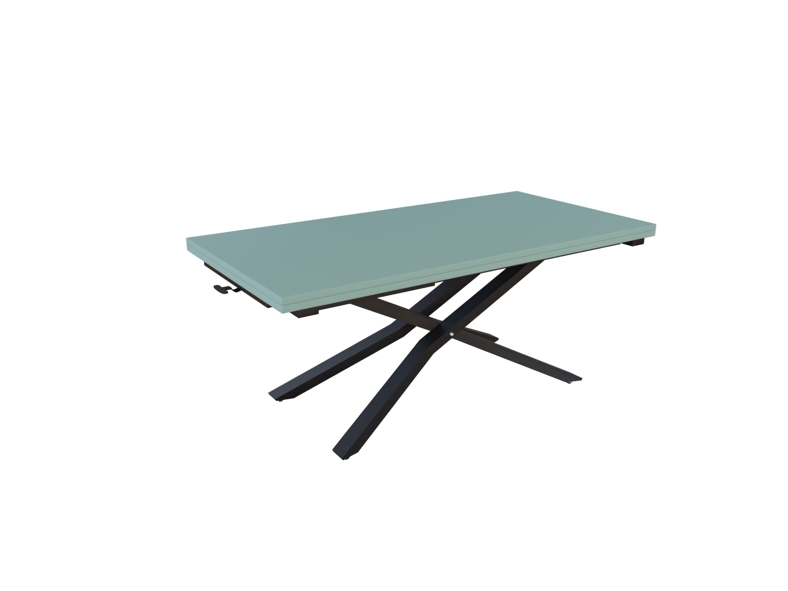 875 Разтегателна маса Соренто с плот МДФ с повдигащ механизъм мат зелен дъск блу