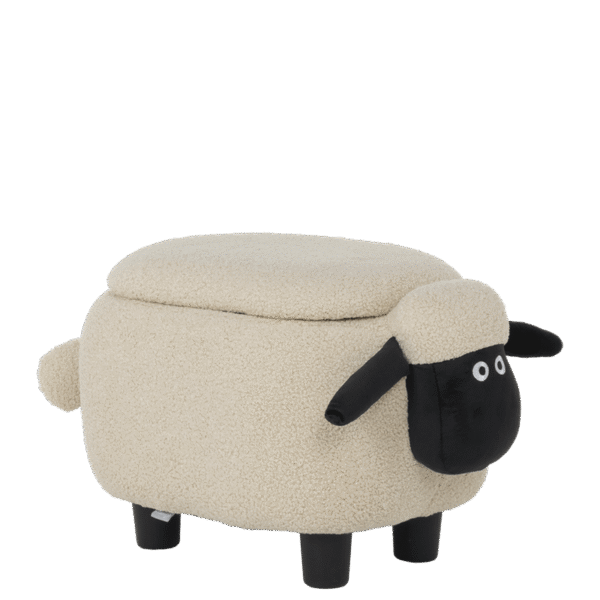 Детска табуретка с ракла - бежова овца