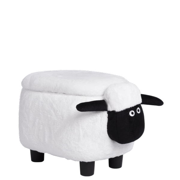 Детска табуретка с ракла - бяла овца