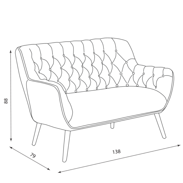 Двуместно канапе BERGEN - кайсия HE