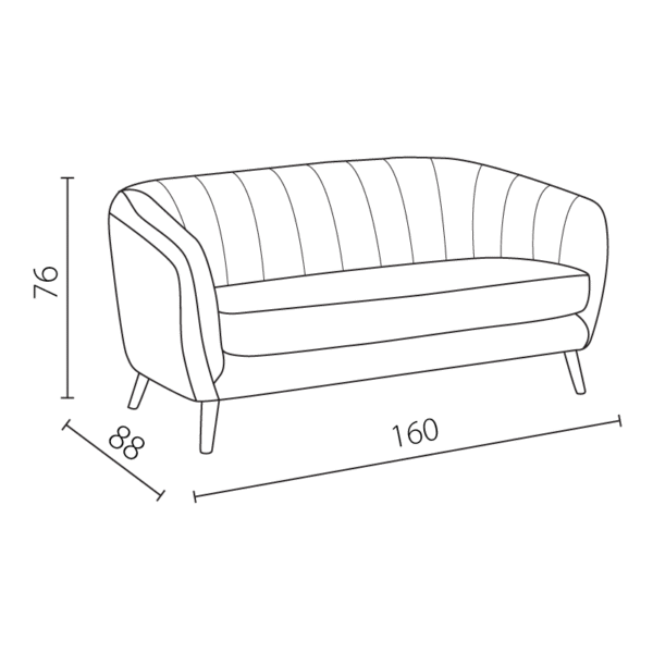 Двуместно канапе GRETA - светлосив PO