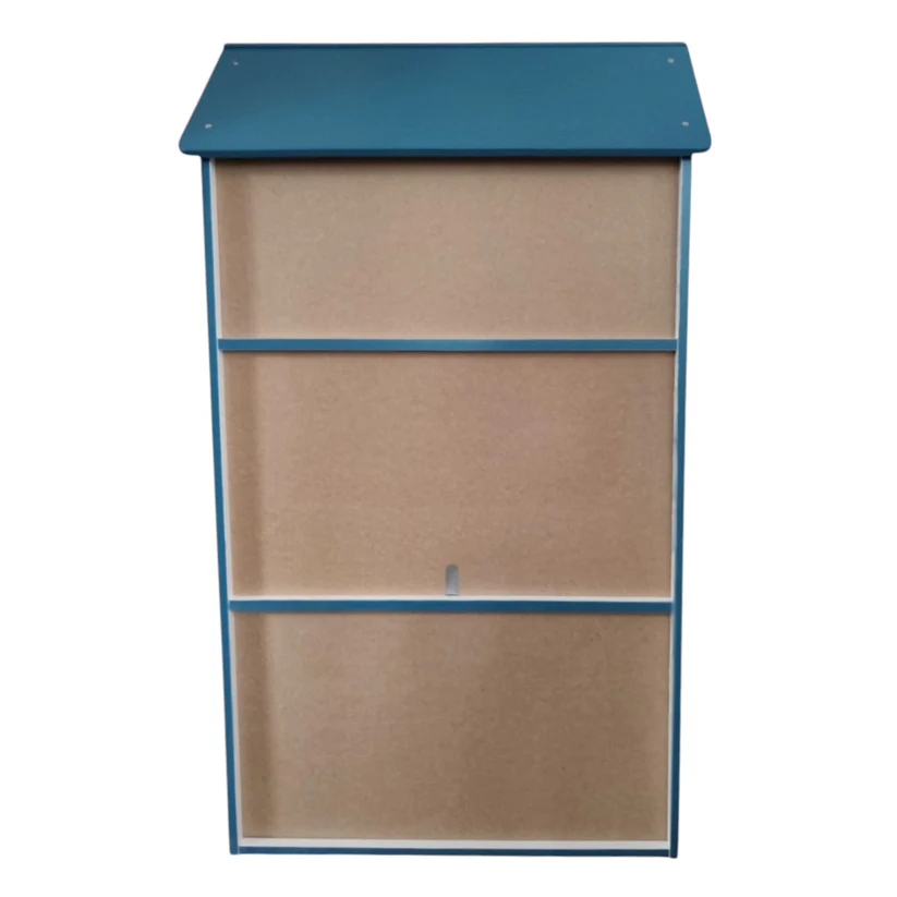 ет 2 Детска етажерка GINGER HOME - Къщичка MONSTER, Синя за съхранение на играчки и книжки