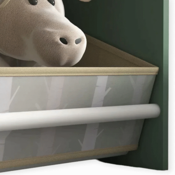 Детски Шкаф GINGER HOME, Етажерказа Играчки и Книжки с Мече, Черна Дъска за Писане, Къщичка FOREST