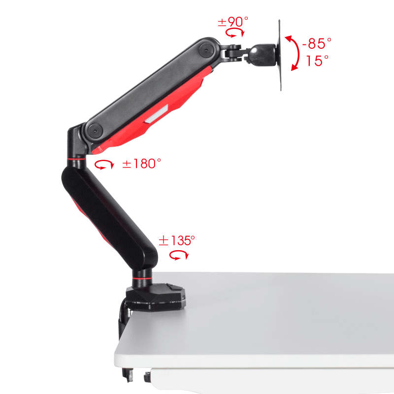 gejmyrska-stojka-za-monitor-s-gazov-amortisior-carmen-cr-530-cherno-chervena Геймърска стойка за монитор с газов амортисьор Carmen CR-530 - черно - червена