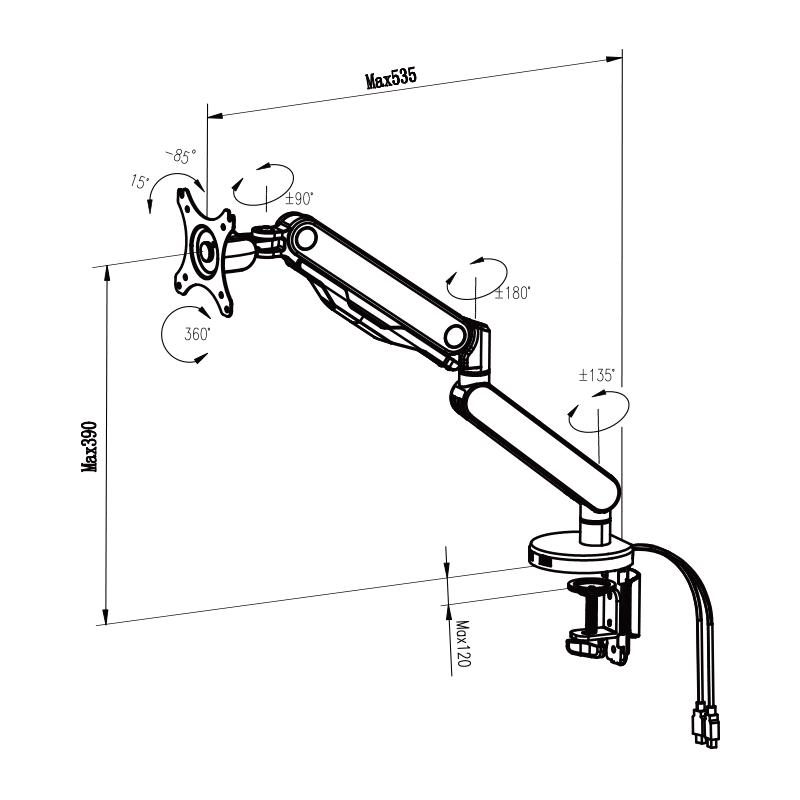 gejmyrska-stojka-za-monitor-s-gazov-amortisior-carmen-cr-530-cherno-chervena Геймърска стойка за монитор с газов амортисьор Carmen CR-530 - черно - червена