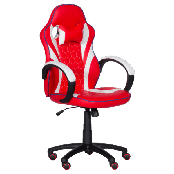 Геймърски стол с футболни мотиви Carmen 6300 - червено-бял