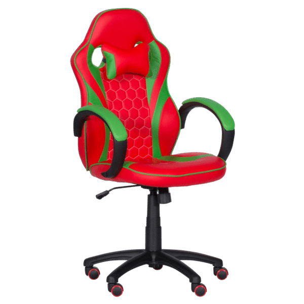 Геймърски стол с футболни мотиви Carmen 6304 - червено-зелен