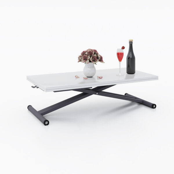 Разтегателна маса Хавана с повдигащ механизъм - бял гланц