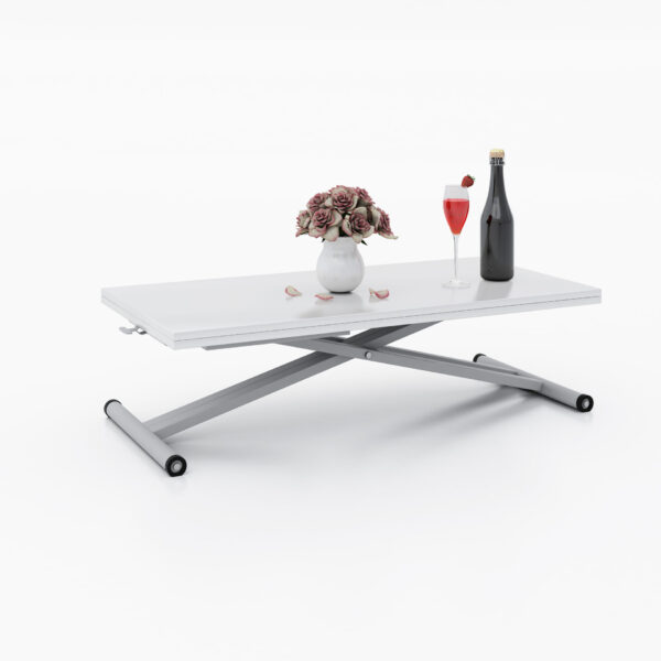 Разтегателна маса Хавана с повдигащ механизъм - бял гланц