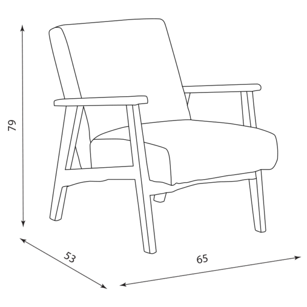 Кресло PAUL - орех - син