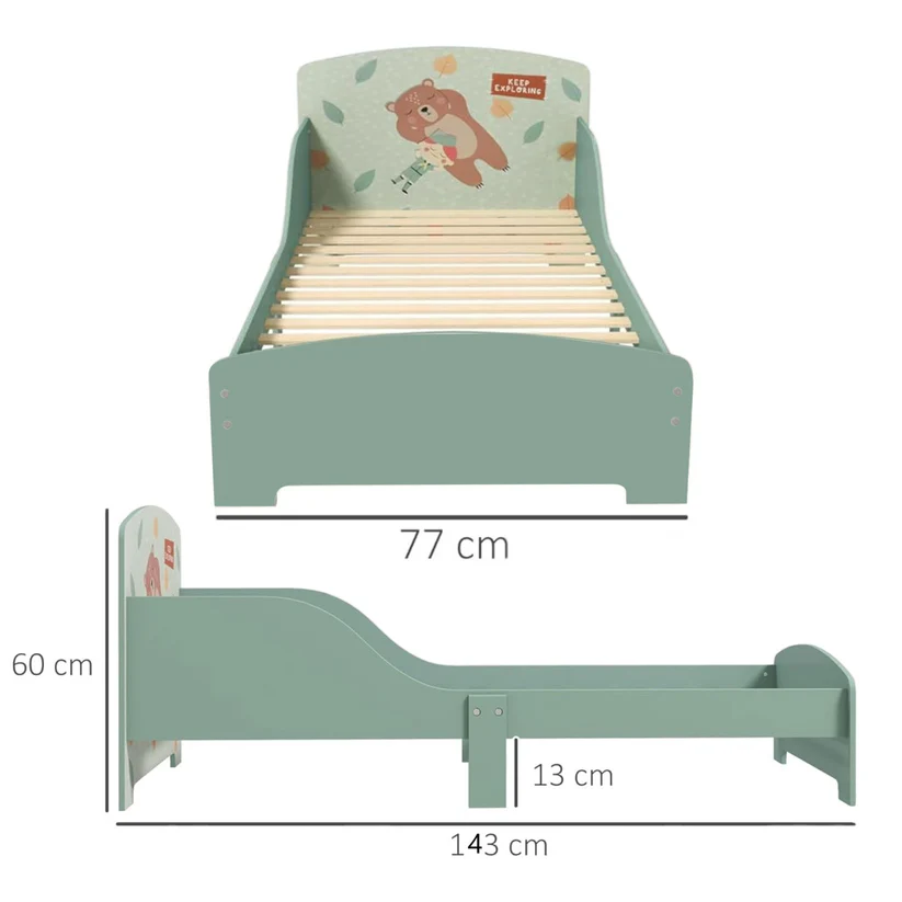 легло 2 Детско Легло GINGER HOME, Защита от Падане, Дървено, Подматрачна Рамка 70х140 см, FOREST