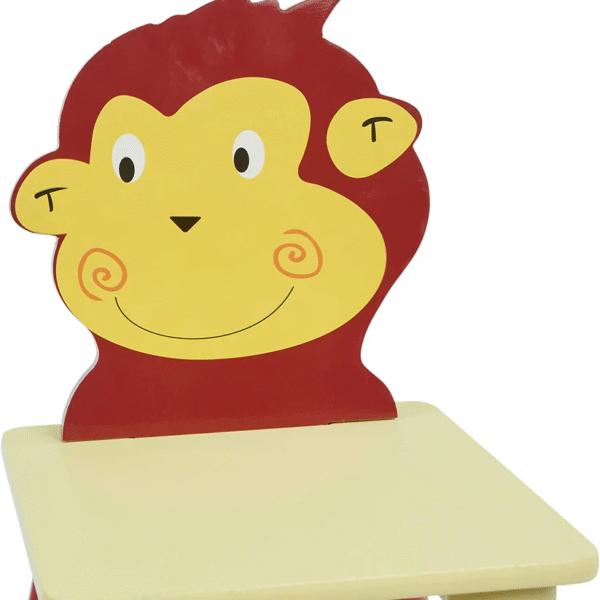 Детска Дървена Маса с 2 Столчета, Комплект - за Учене, Игра, Рисуване, Хранене - ANIMALS