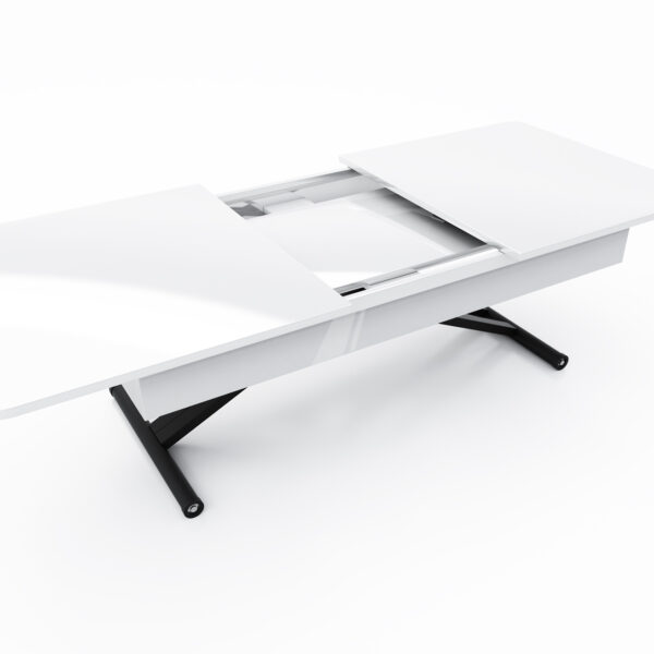 Разтегателна маса Мохито с повдигащ механизъм - бял гланц