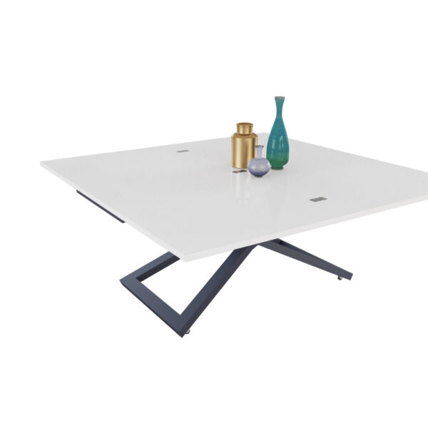 Разтегателна маса Венеция с повдигащ механизъм - бял гланц