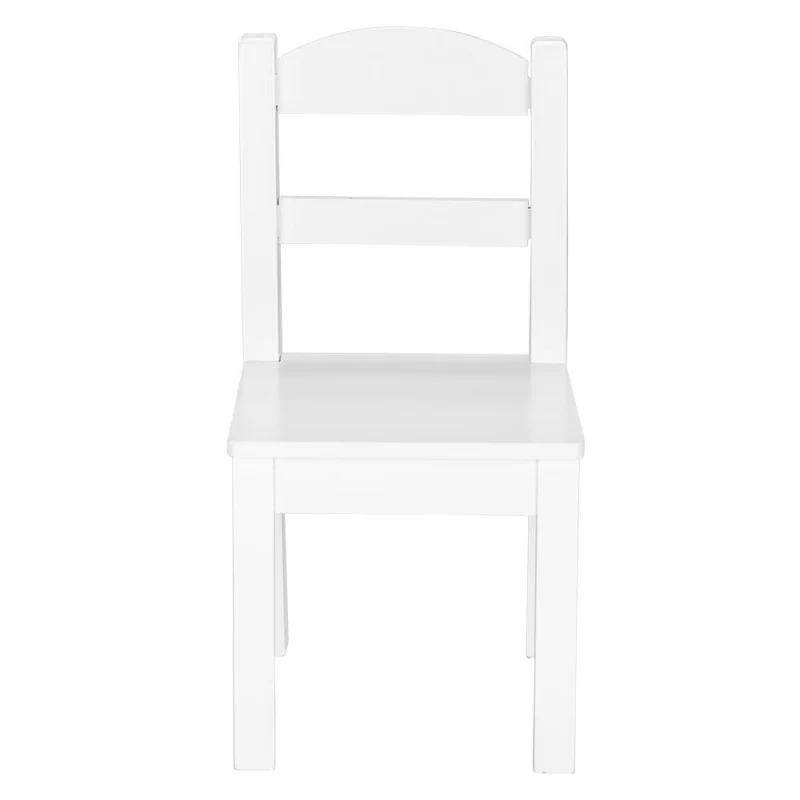 маса и стол 2 Детска Маса с 4 Столчета GINGER HOME, Дървен Комплект за Игра и Учение, Бял, 66x56x48 см