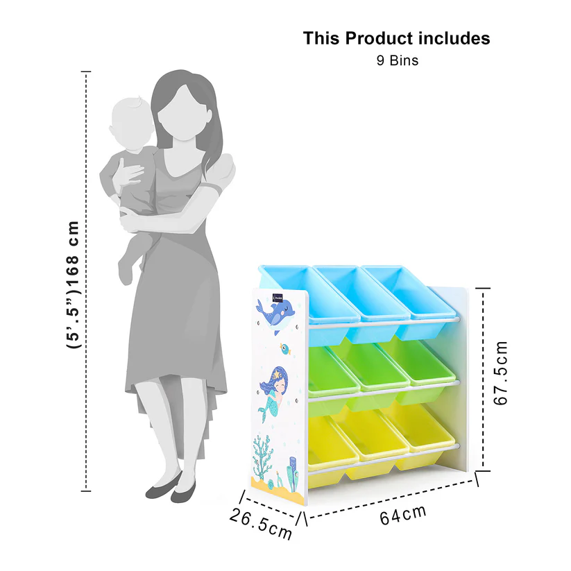 орг 4 Органайзер за Играчки, Детска Етажерка, Шкаф с Кутии за Съхранение - РУСАЛКА
