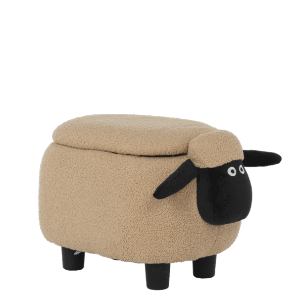 Детска табуретка с ракла - тъмно бежова овца