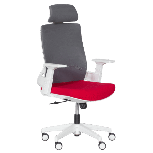 Президентски офис стол Carmen 7546 - червен - сив