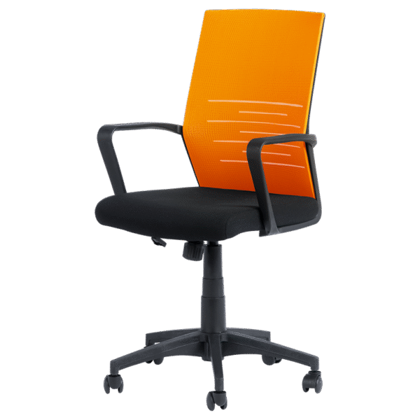 Работен офис стол Carmen 7041- черен - оранжев