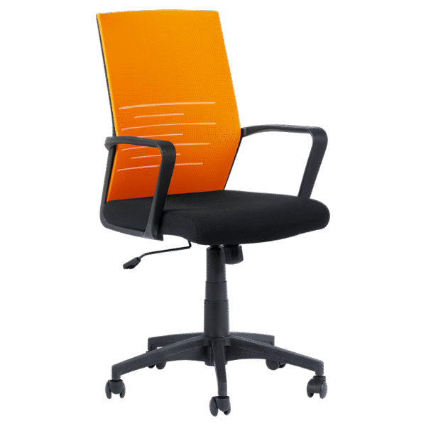 Работен офис стол Carmen 7041- черен - оранжев