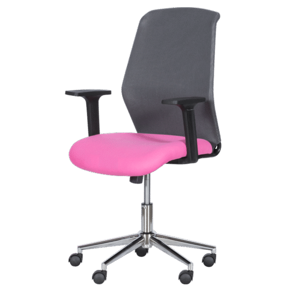 Работен офис стол Carmen 7047-1 - сив-розов