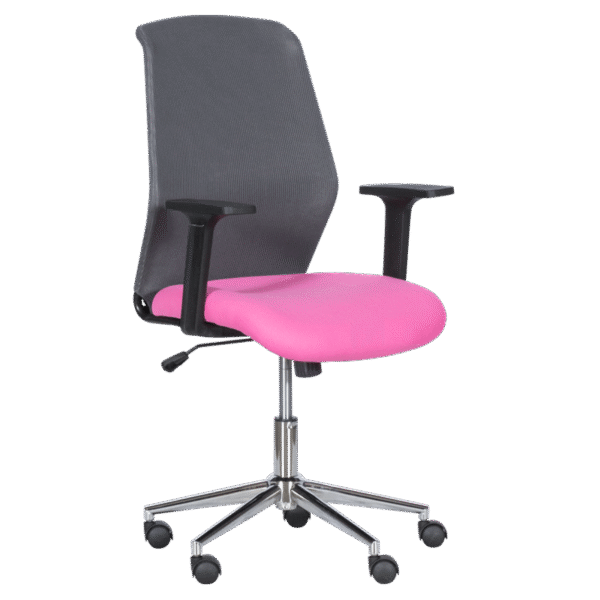 Работен офис стол Carmen 7047-1 - сив-розов