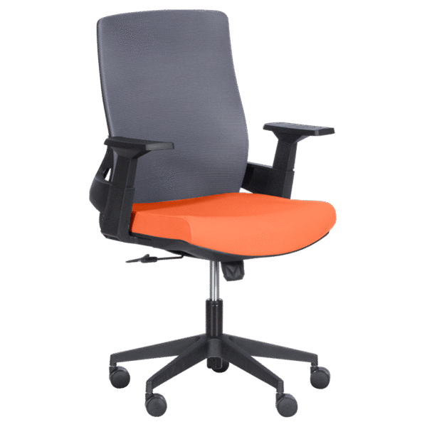 Работен офис стол Carmen 7545 - оранжев-сив