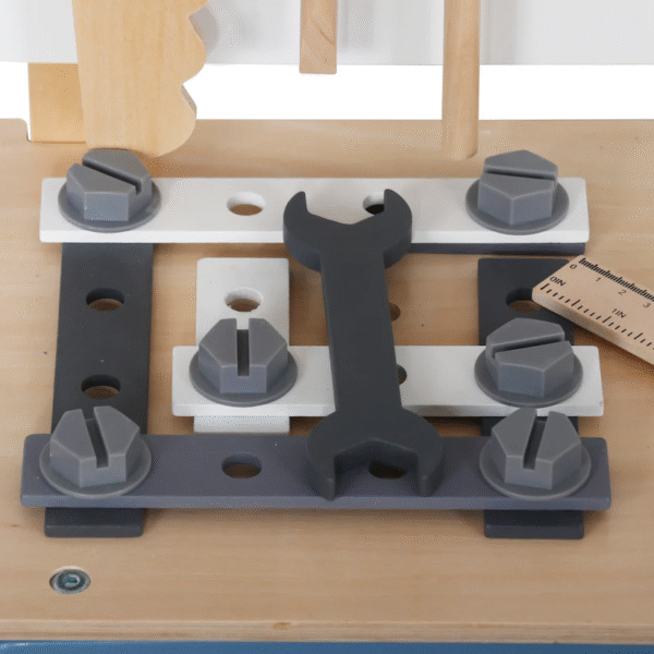 Детска Дървена Работилница с Инструменти, GINGER HOME, Синя, 46х26х67cm