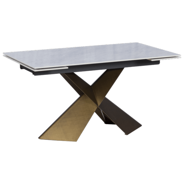 Разтегателна трапезна маса DABKI - бяло - злато