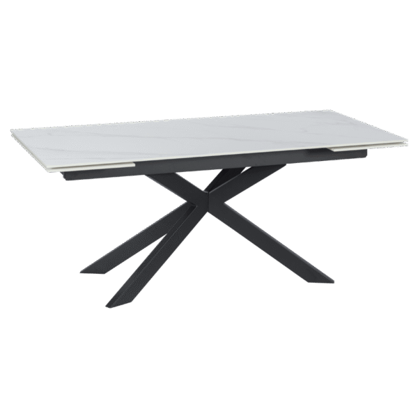 Разтегателна трапезна маса ELK - бял цвят керамика