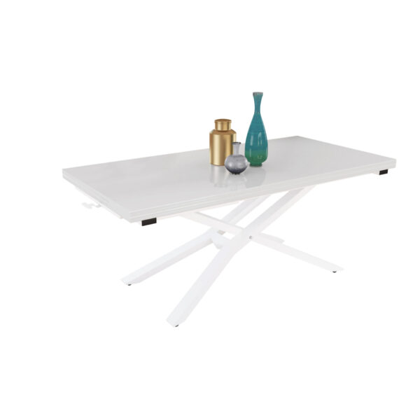 Разтегателна маса Соренто с повдигащ механизъм - бял гланц