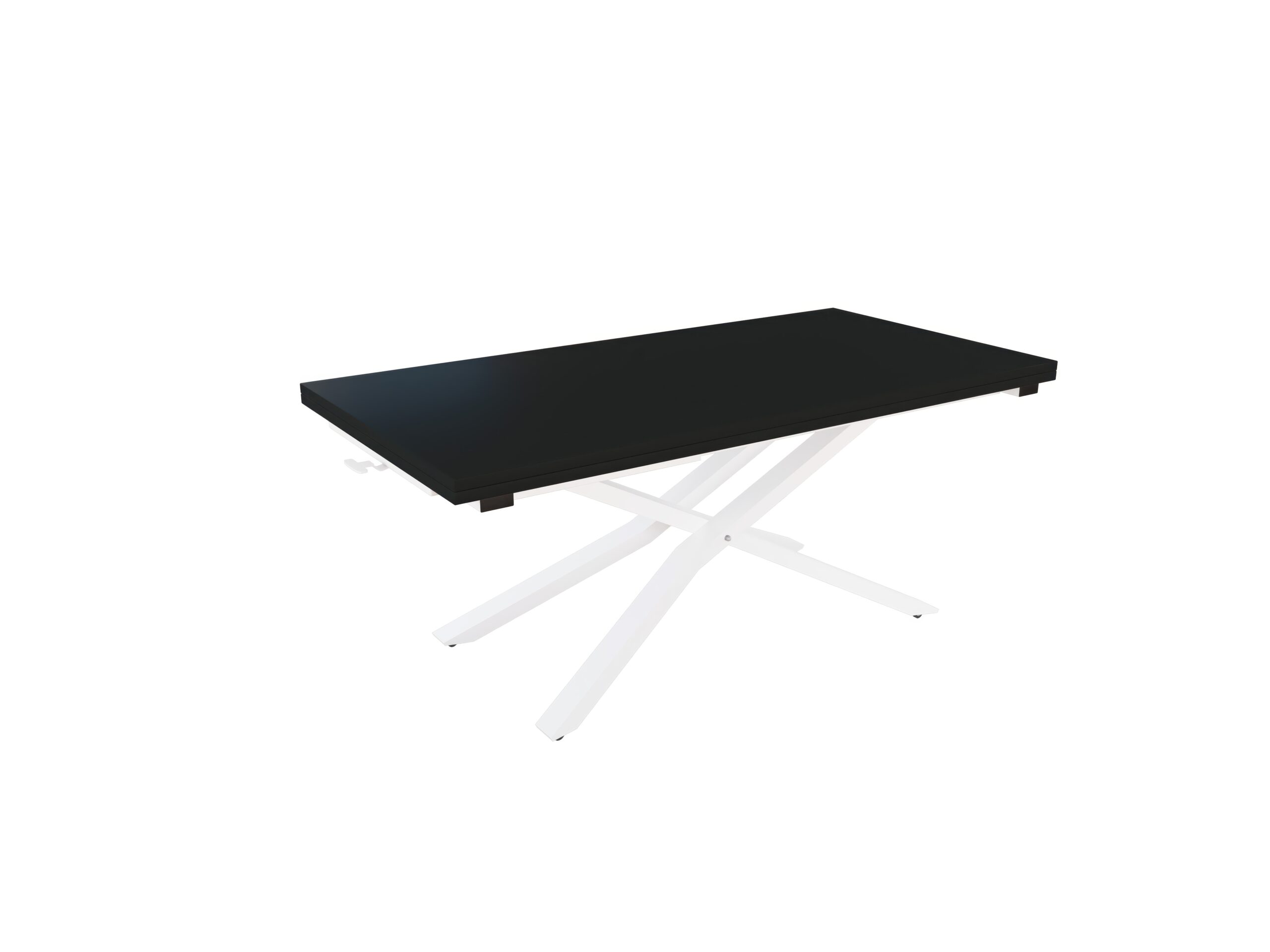 с бяла основа Разтегателна маса Соренто с плот МДФ с повдигащ механизъм мат черно 190