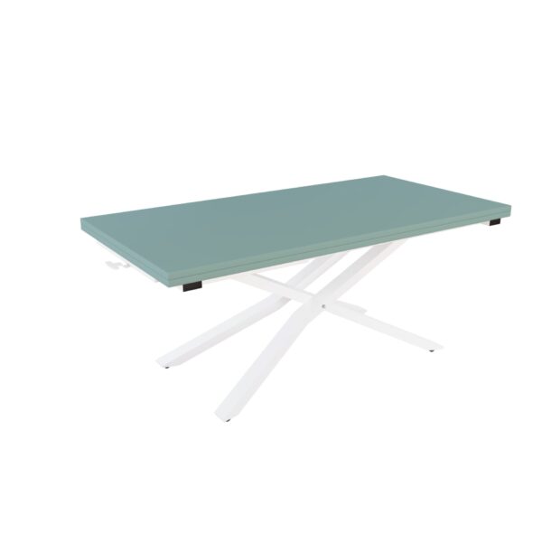 Разтегателна маса Соренто с плот МДФ с повдигащ механизъм мат зелен дъск блу