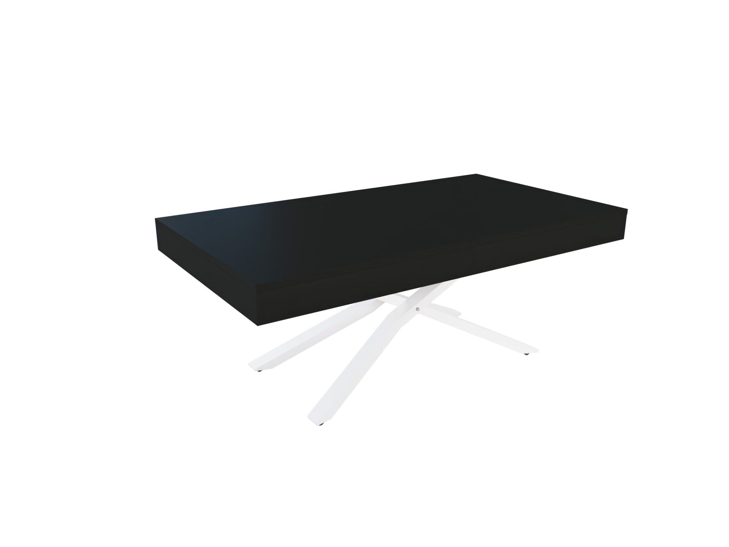 с бяла основа Разтегателна маса Тоскана с повдигащ механизъм плот МДФ - черен мат