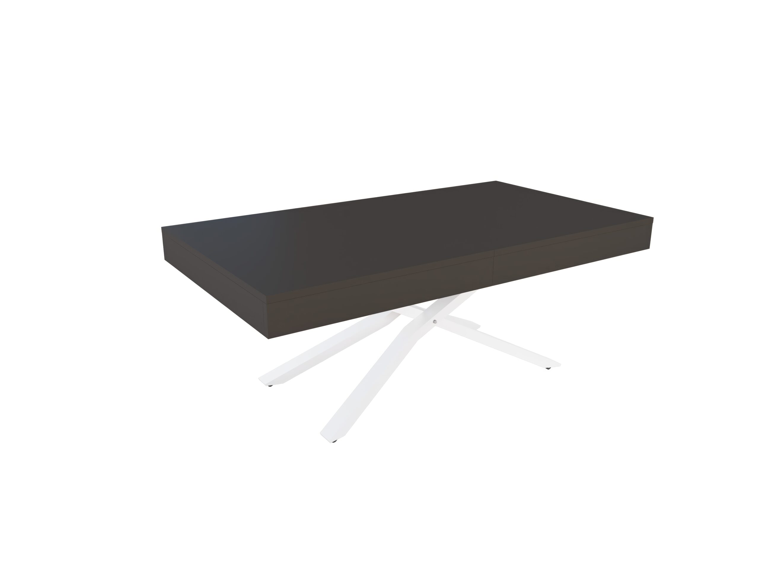 с бяла основа Разтегателна маса Тоскана с повдигащ механизъм плот МДФ цвят мат базалт