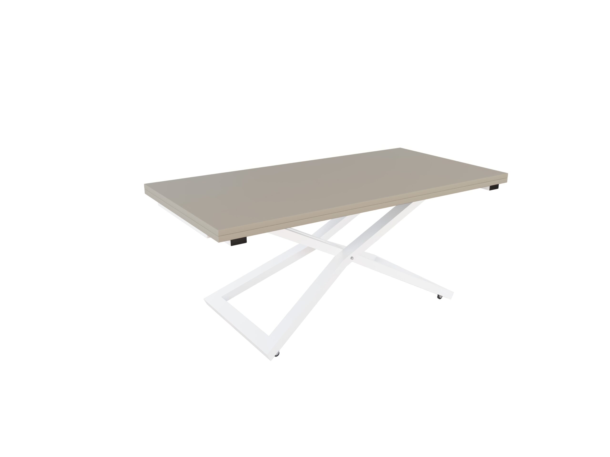 с бяла основа Разтегателна маса Венеция с повдигащ механизъм плот МДФ мат - цвят аметист грей