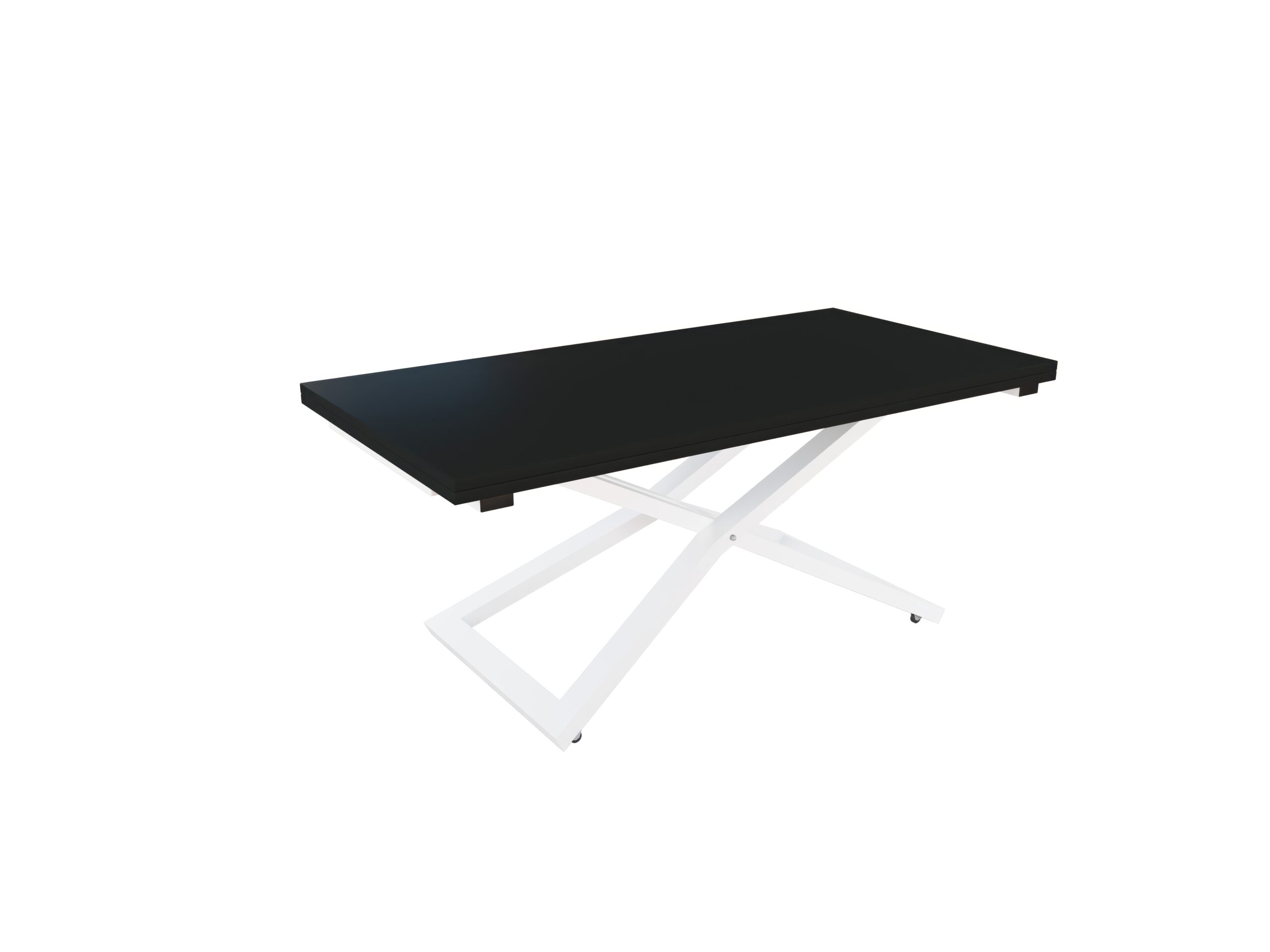 с бяла основа Разтегателна маса Венеция с повдигащ механизъм плот МДФ - черен мат