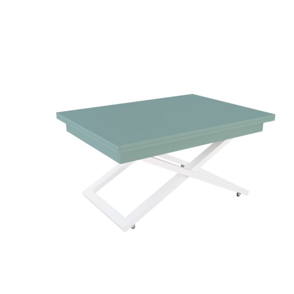 Разтегателна маса Флоренция с повдигащ механизъм плот МДФ мат – зелен дъск блу