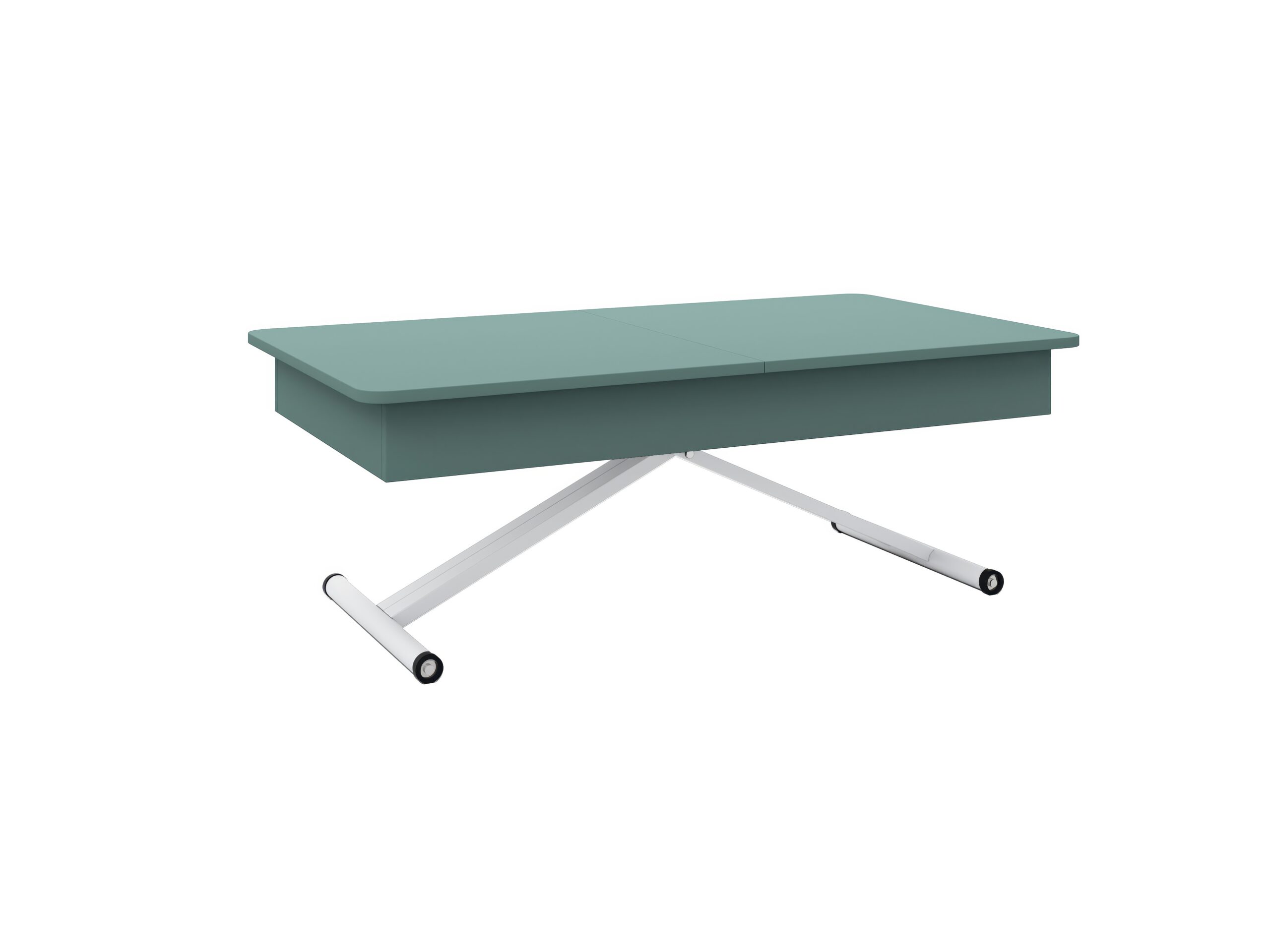 с бяла основа Разтегателна маса Мохито с повдигащ механизъм плот МДФ мат - зелен дъск блу