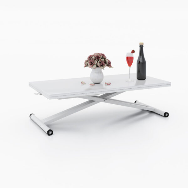 Разтегателна маса Хавана с повдигащ механизъм плот МДФ - бял мат