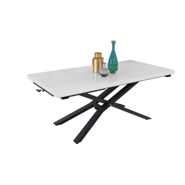 Разтегателна маса Соренто с плот МДФ с повдигащ механизъм - бял мат