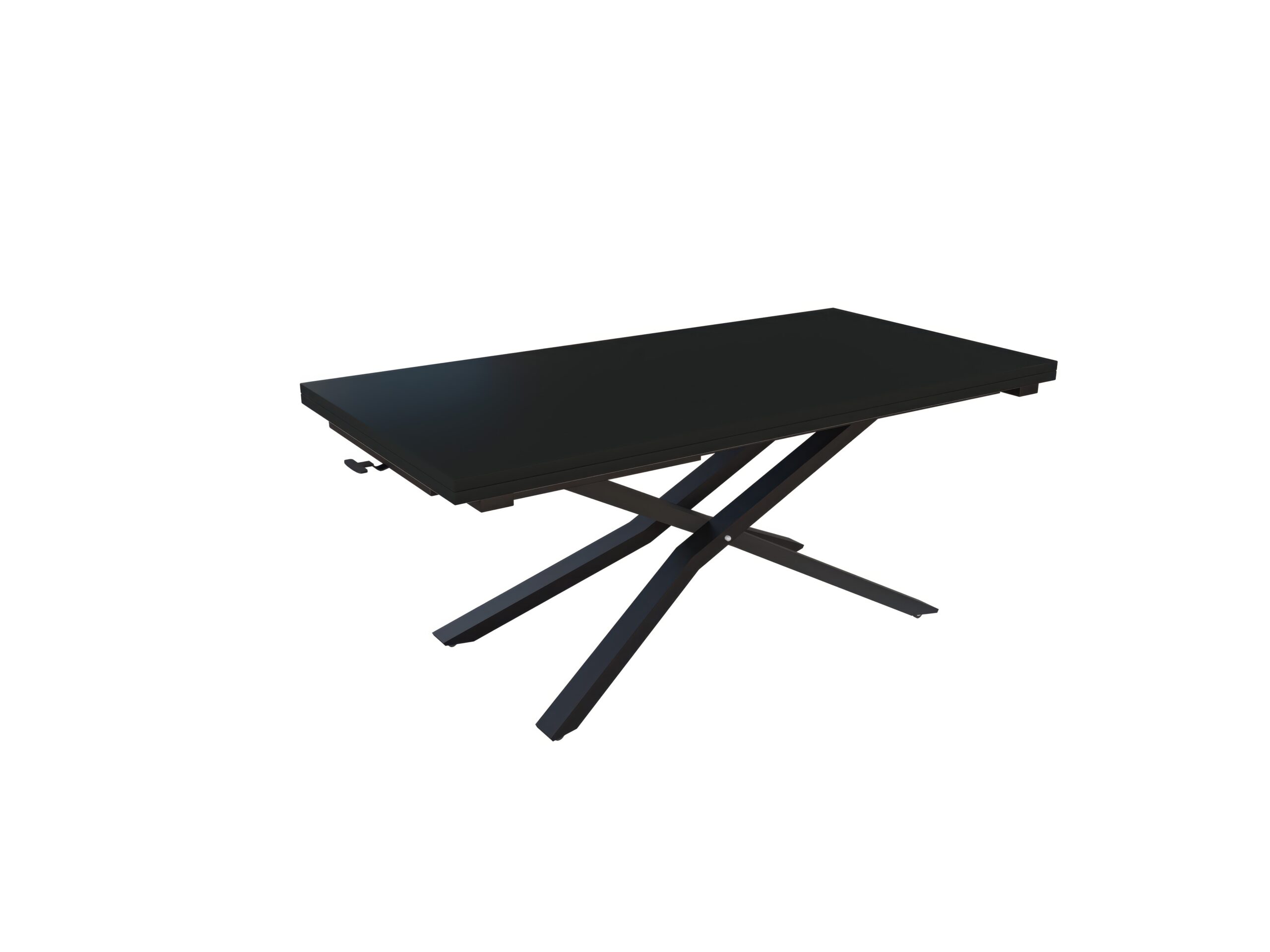 с черна основа Разтегателна маса Соренто с плот МДФ с повдигащ механизъм мат черно 190