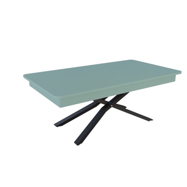 Разтегателна маса Мегара с повдигащ механизъм плот МДФ мат - зелен дъск блу