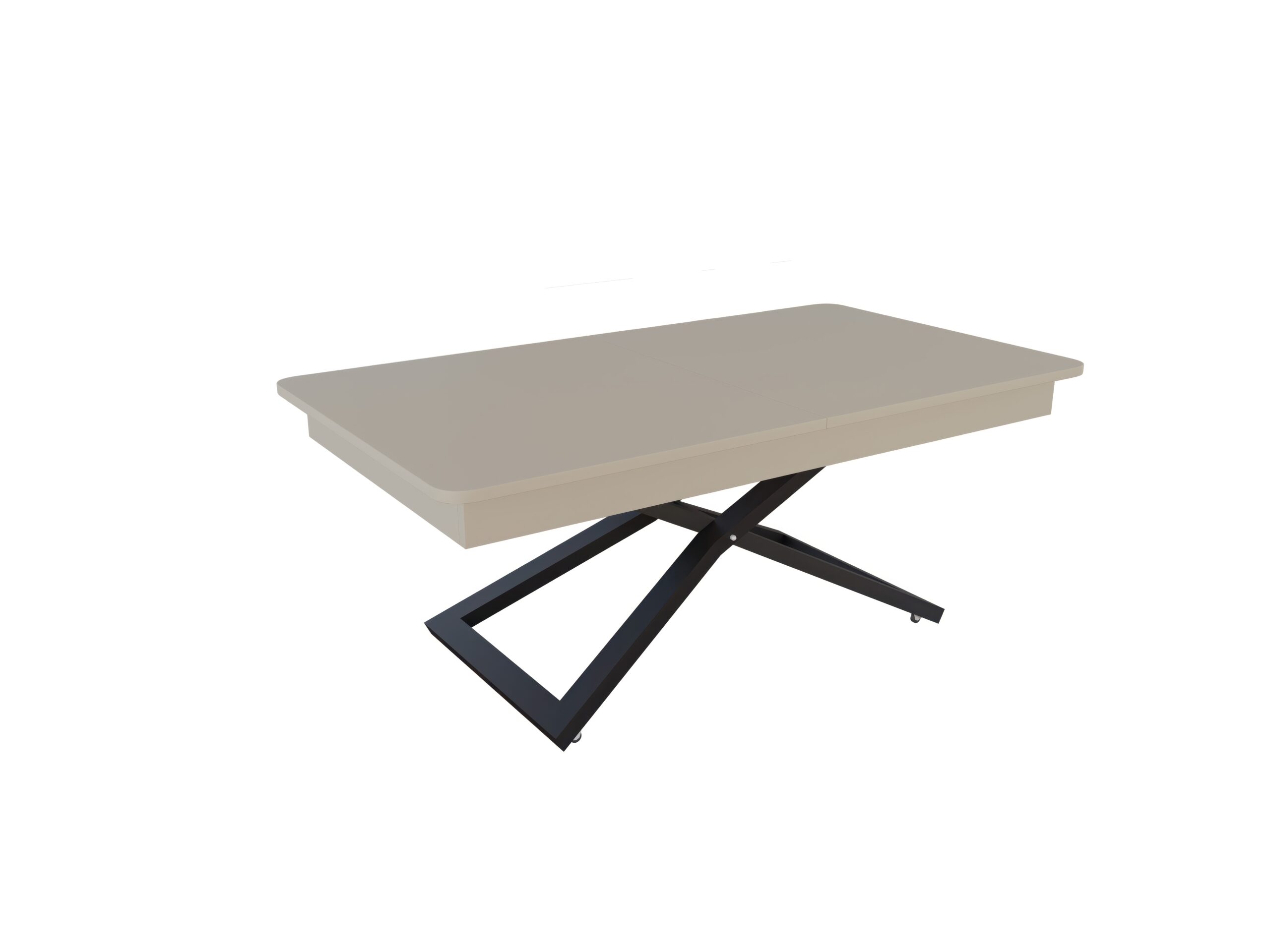 с черна основа Разтегателна маса Верона с повдигащ механизъм плот МДФ мат - цвят аметист грей