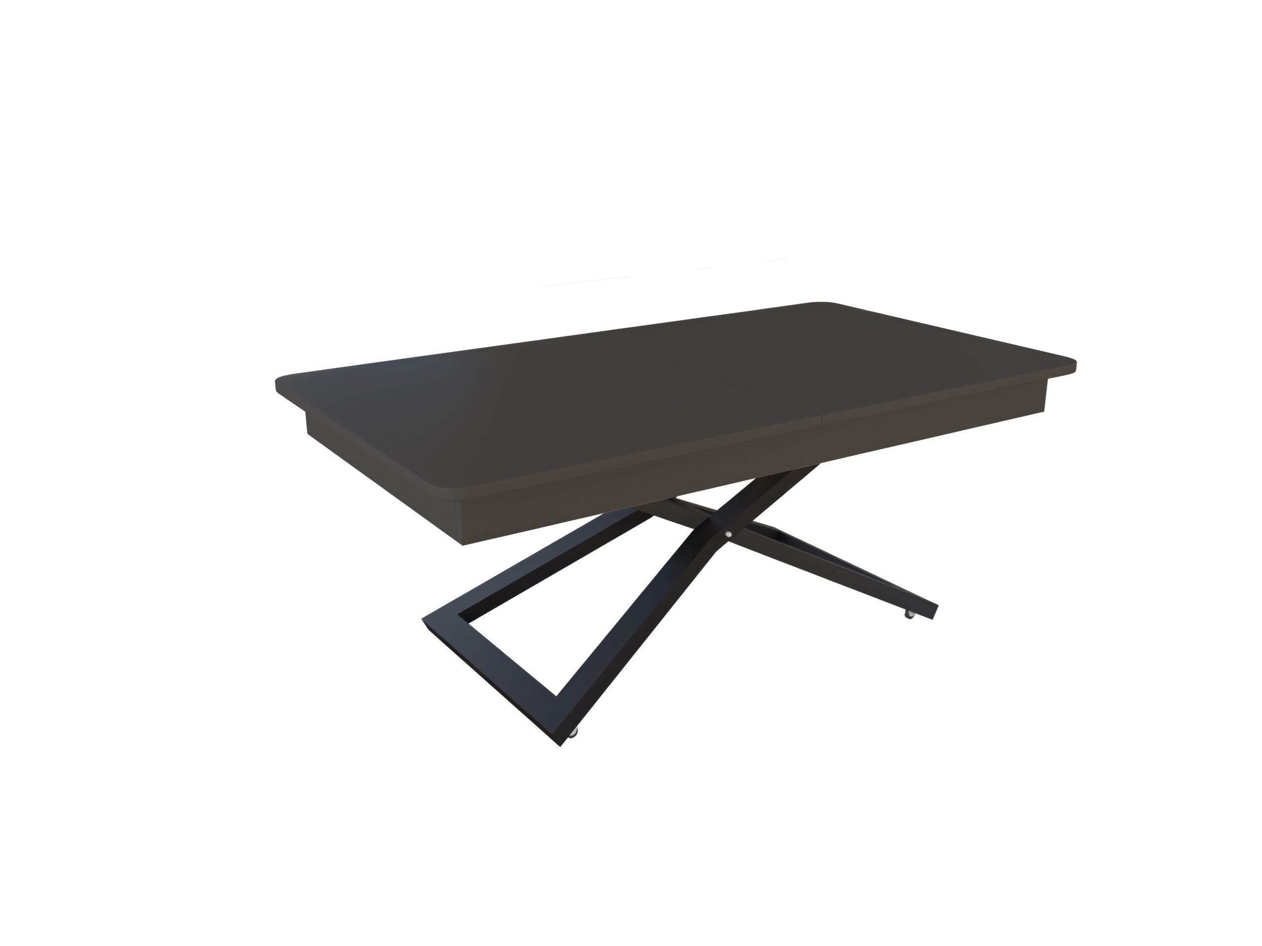 с черна основа Разтегателна маса Верона с повдигащ механизъм плот МДФ цвят мат базалт