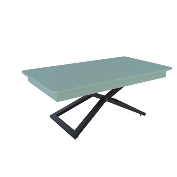Разтегателна маса Верона с повдигащ механизъм плот МДФ мат - зелен дъск блу