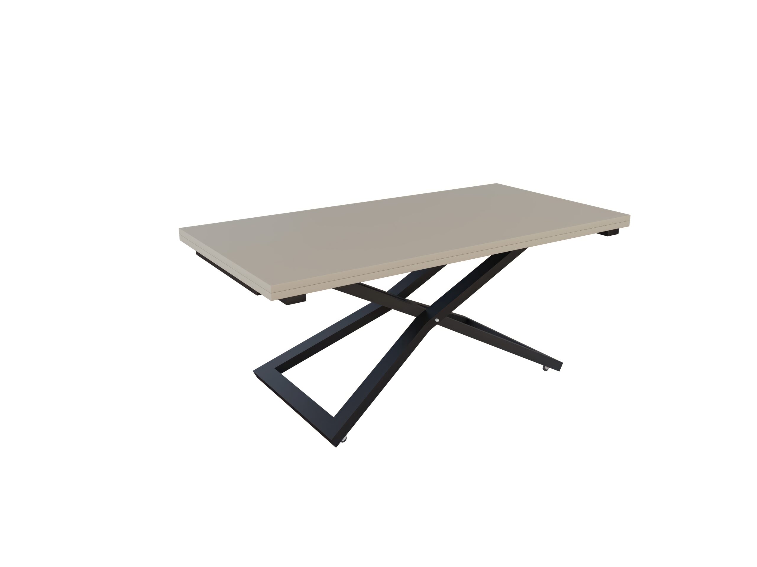 с черна основа Разтегателна маса Венеция с повдигащ механизъм плот МДФ мат - цвят аметист грей