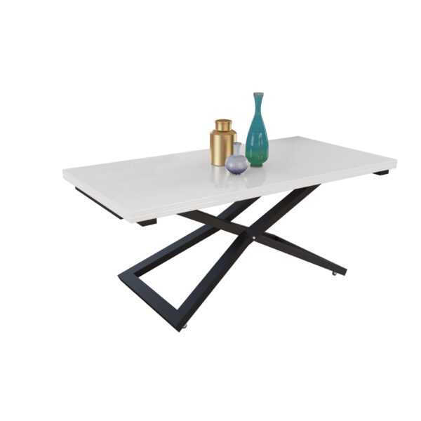 Разтегателна маса Венеция с повдигащ механизъм плот МДФ - бял мат