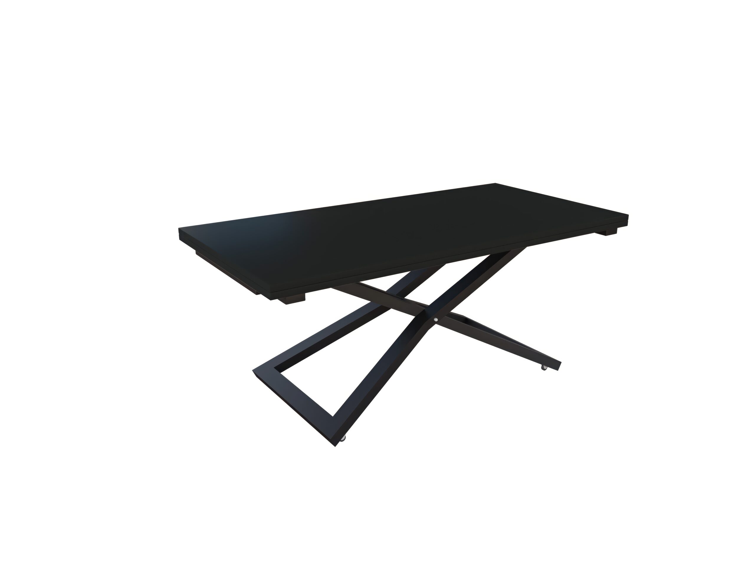 с черна основа Разтегателна маса Венеция с повдигащ механизъм плот МДФ - черен мат